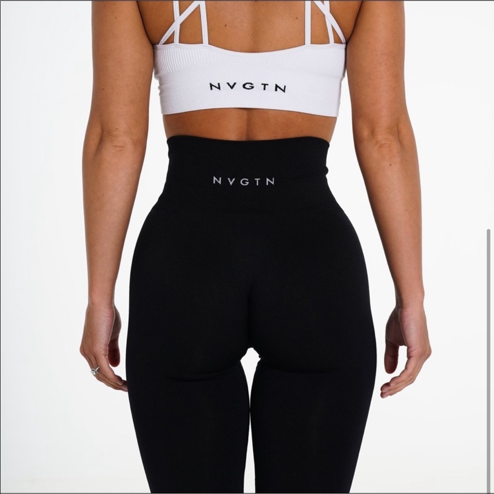 NVGTN solid black seamless leggings Medium